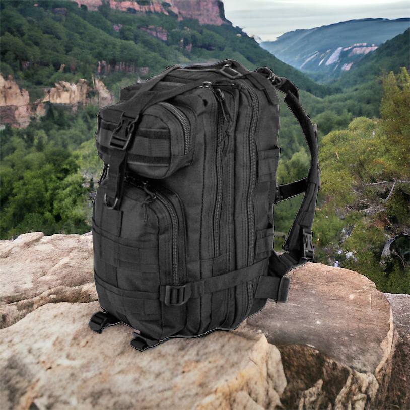 Тактический рюкзак Tactic 1000D для военных, охоты, рыбалки,  походов, путешествий и спорта. Цвет: черный