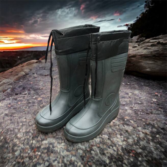 Сапоги мужские резиновые высокие утепленные с подвязкой 44 размер (29 см), сапоги резиновые для рыбалки