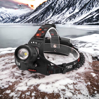 Налобный фонарь Bailong BL-T32-P50, мощный налобный светодиодный фонарик на голову, три режима