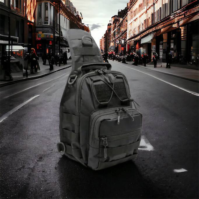 Качественная тактическая сумка, укрепленная мужская сумка рюкзак тактическая слинг. Цвет: черный