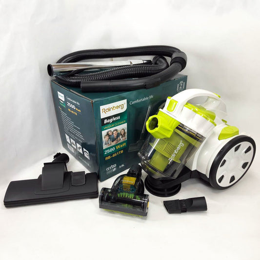 Пылесос без мешка Rainberg RB-651 TB контейнерный 2500 Вт, шнур 3,2 метров с колбой объёмом 3 л