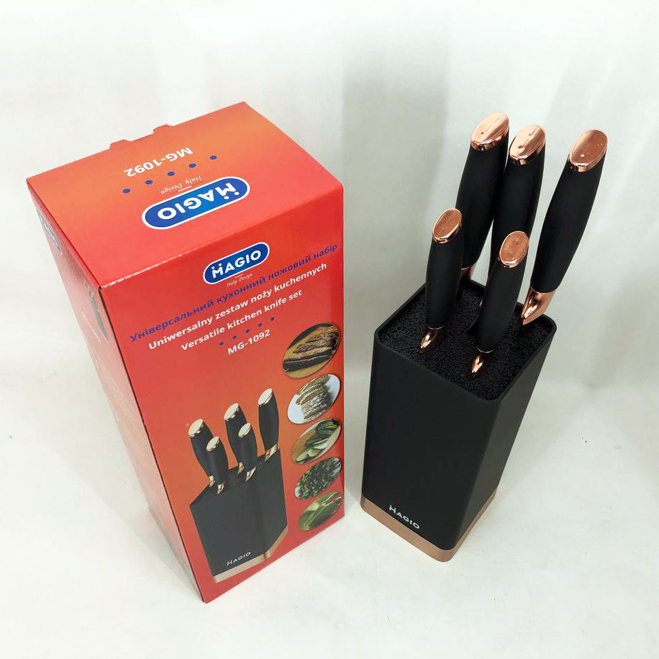 Универсальный кухонный ножевой набор Magio MG-1092 5 шт, набор ножей для кухни, набор кухонных ножей
