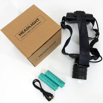 Яркий налобный фонарь Bailong BL-8076-2-GT100, Фонарь аккумуляторный для рыбалки, Фонарь на голову