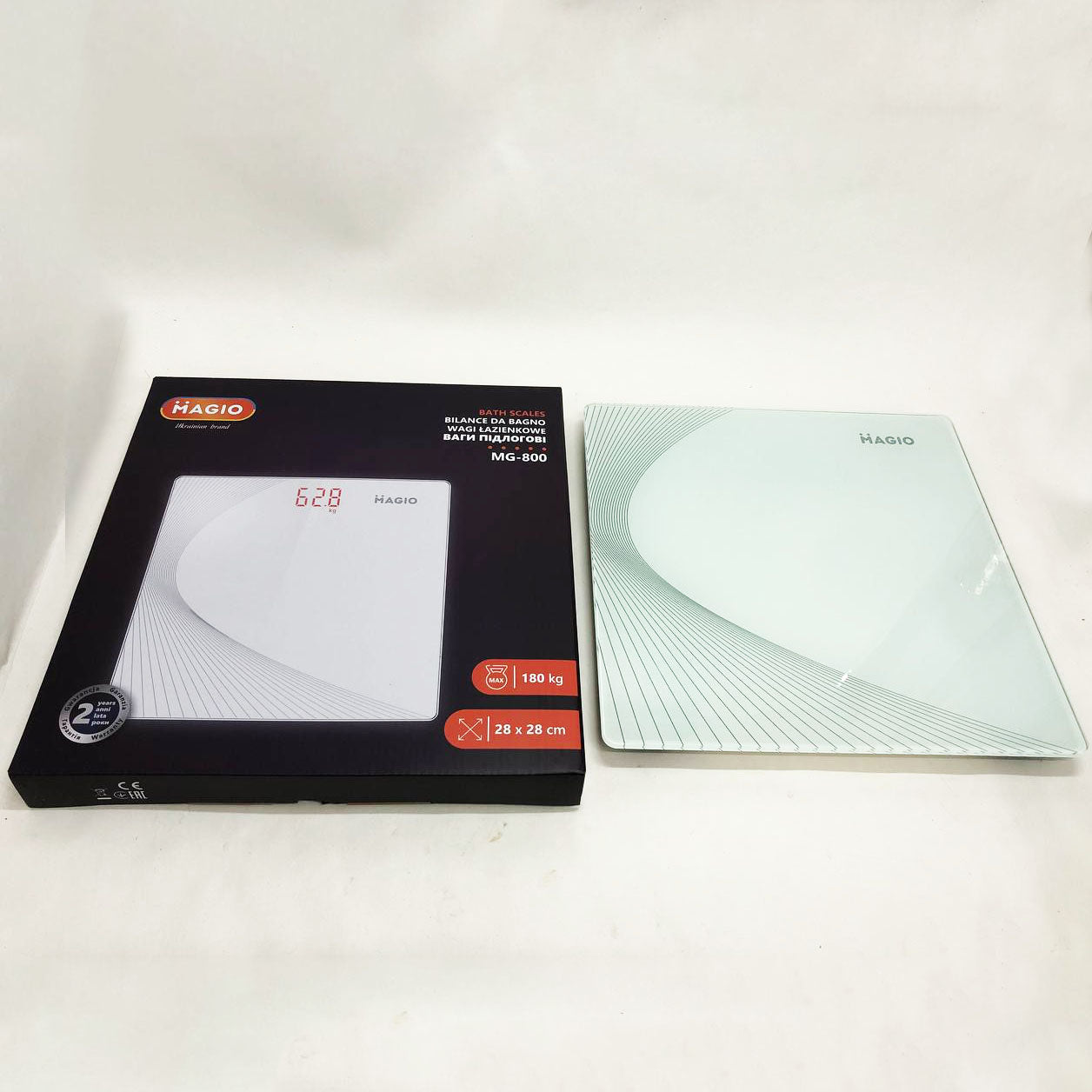 Весы напольные электронные стекло Magio MG-800, Весы для взвешивания людей, Весы бытовые напольные