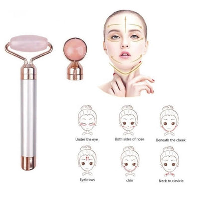 Массажер ролик электрический для лица Facial Roller Massager. Цвет: бежевый