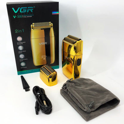 Професійний шейвер VGR V-399 GOLD, бездротова електробритва, бритва триммер для бороди