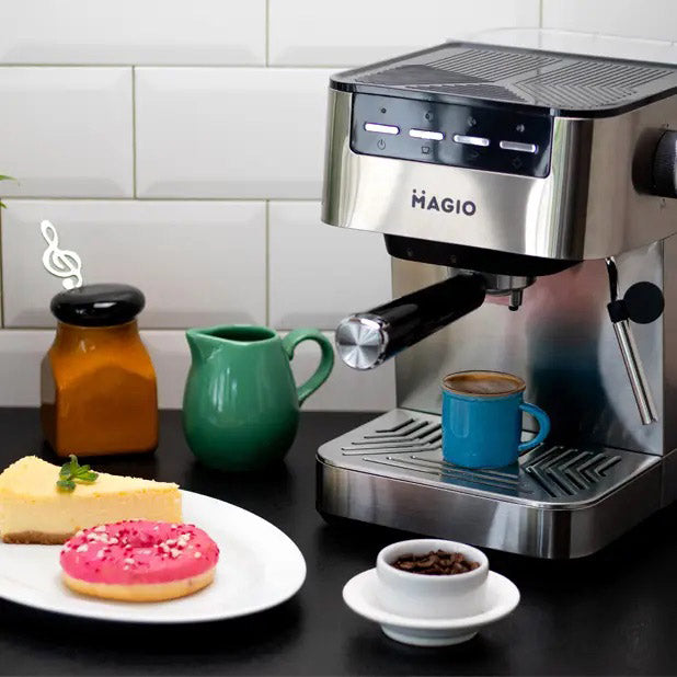 Кофеварка рожковая MAGIO MG-453 960 Вт, кофеварка с возможностью приготовления эспрессо, кофемашина латте