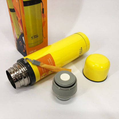 Термос вакуумный Well Done WD-7145Y 500 мл, Хороший небольшой термос для питьевой воды. Цвет: желтый