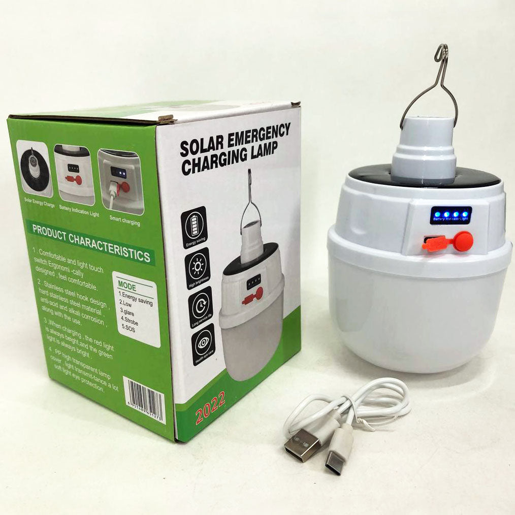 Аккумуляторная кемпинговая LED лампа светильник JD-2022 с солнечной панелью, кемпинговый фонарь-лампа