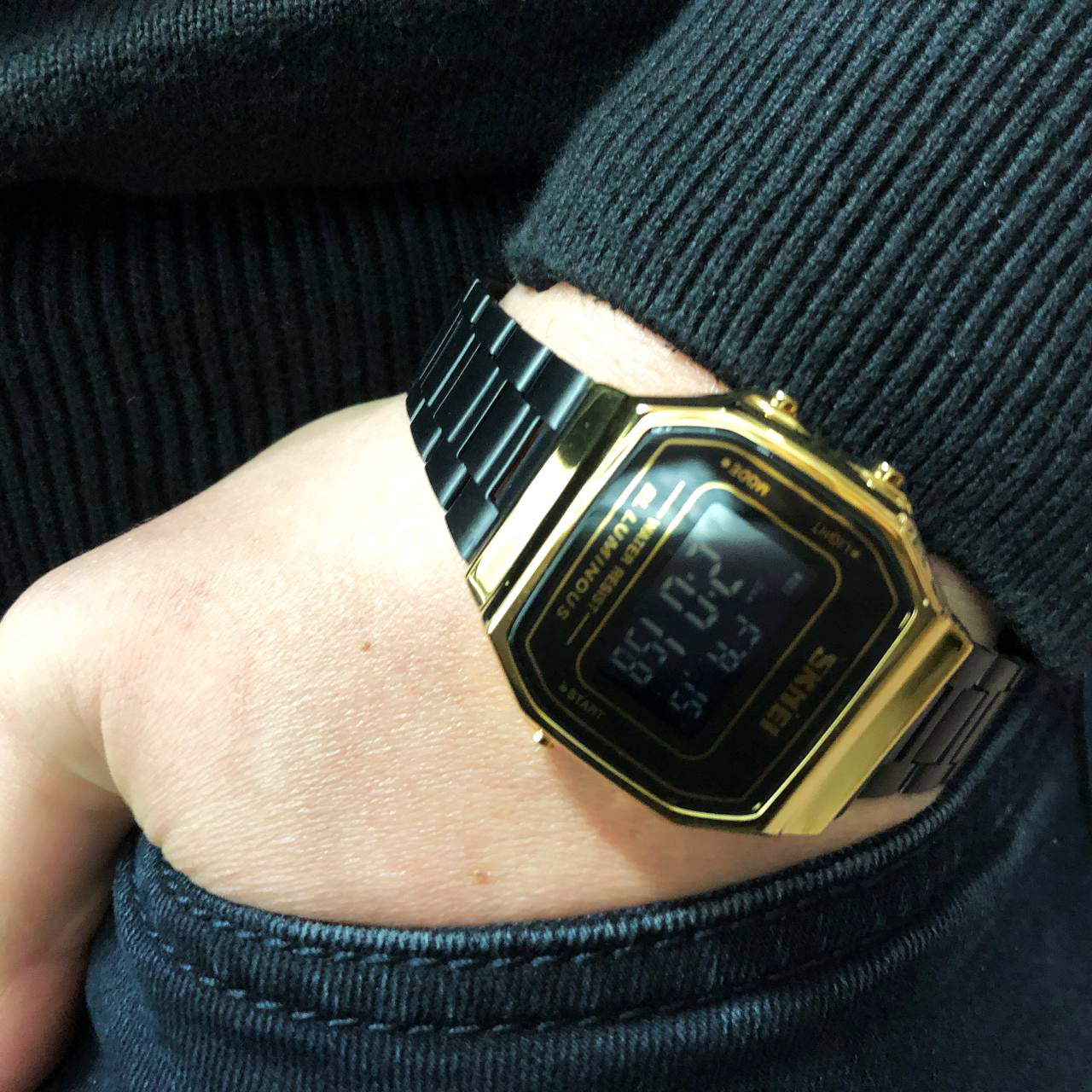 Часы наручные мужские SKMEI 1647GDBK, фирменные спортивные часы, оригинальные мужские часы