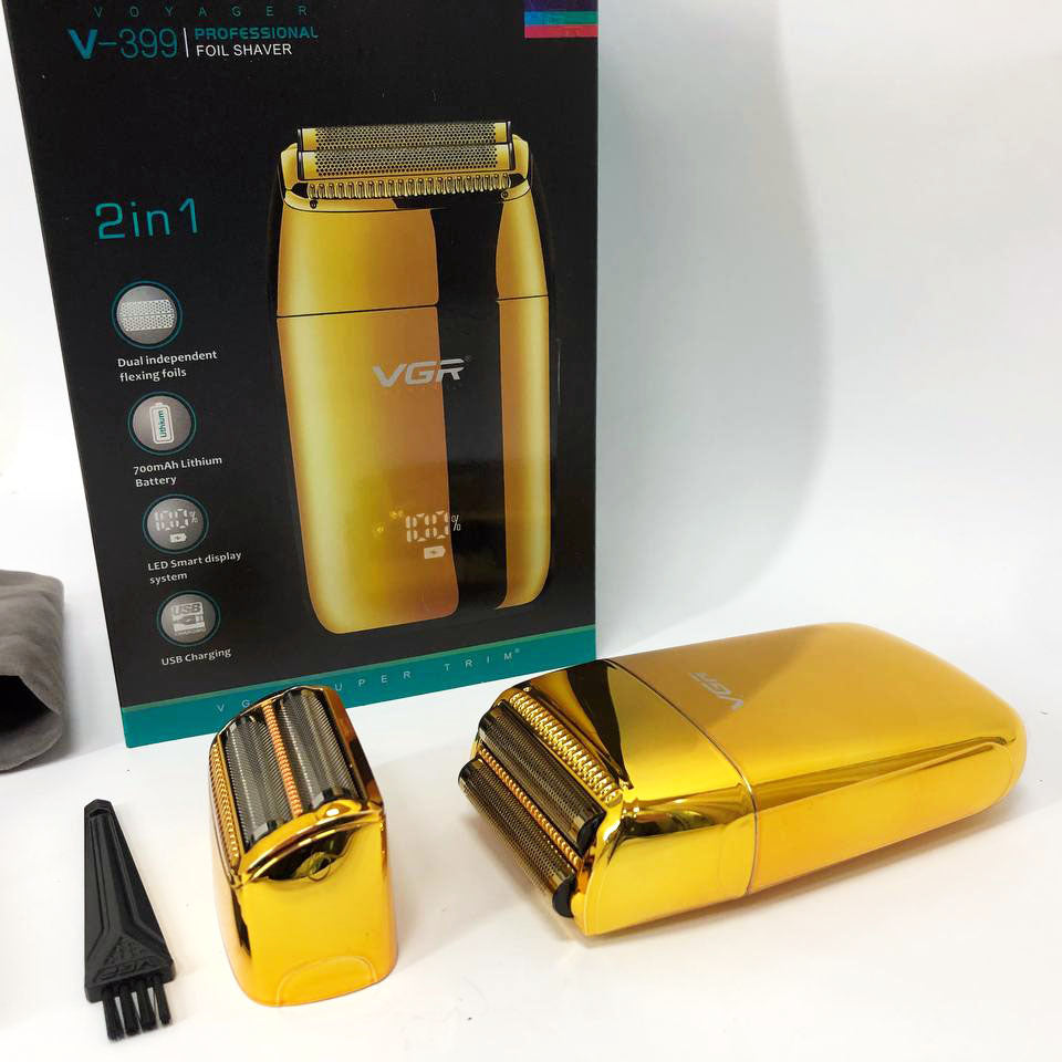 Професійний шейвер VGR V-399 GOLD, бездротова електробритва, бритва триммер для бороди