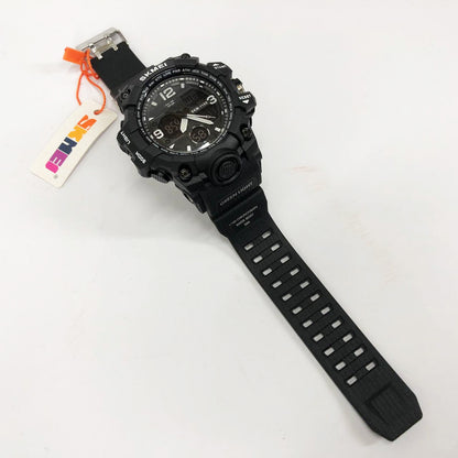 Годинник наручний чоловічий SKMEI 1155BBK, армійський годинник протиударний. Колір: чорний