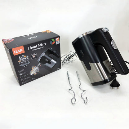 Миксер ручной на кухню RAF R-6630 5 скоростей 2 насадки 300 W, двухвенчиковый миксер, миксер для взбивания