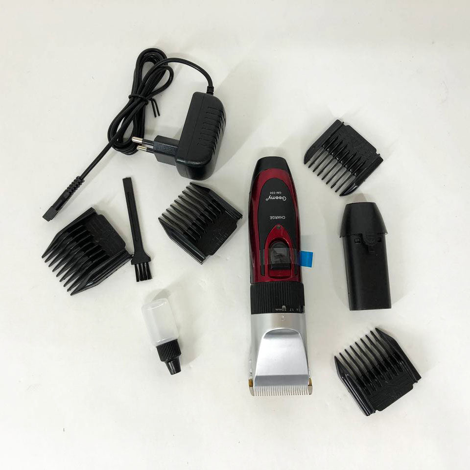 Профессиональная машинка для стрижки волос GEMEI GM-550 с двумя аккумуляторами, Бритва триммер для бороды