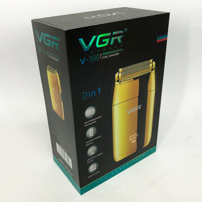 Професійний шейвер VGR V-399 GOLD, бездротова електробритва, бритва триммер для бороди