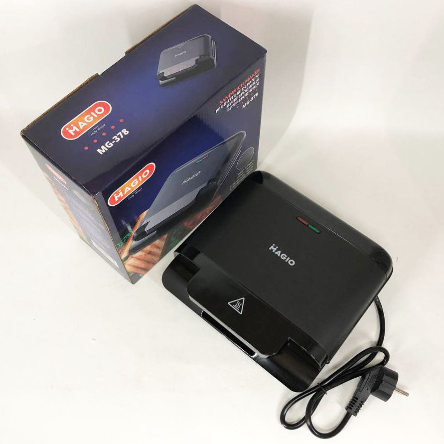 Бутербродница MAGIO MG-378 750 Вт c антипригарным покрытием, Настольный гриль электрический-прижимной