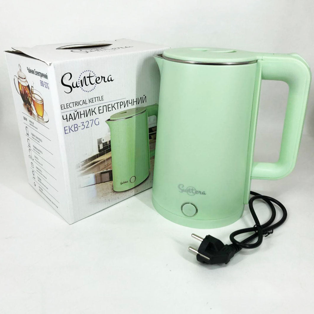 Электрочайник Suntera EKB-327G 1.8 Л, стильный электрический чайник, электронный чайник, чайник дисковый