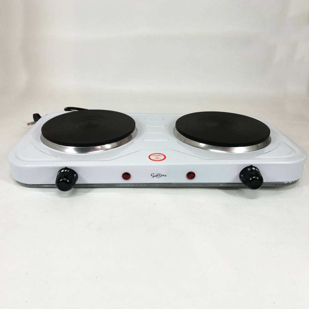 Плита электрическая Suntera DP-1925 2000 Вт, электроплита двухконфорочная настольная. Цвет: белый