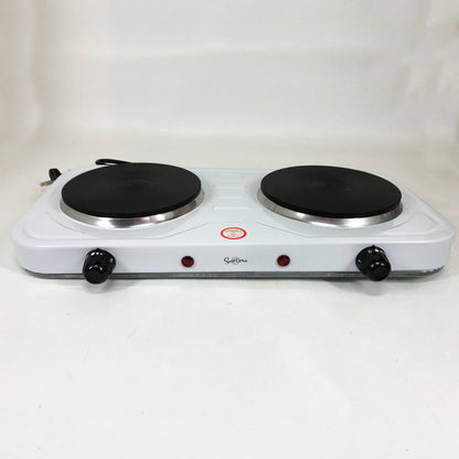 Плита электрическая Suntera DP-1925 2000 Вт, электроплита двухконфорочная настольная. Цвет: белый