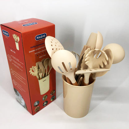 Набор силиконовых кухонных принадлежностей Magio MG-1142 набор ложек лопаток 11 предметов