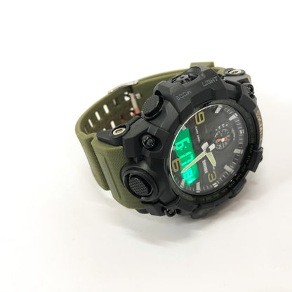 Часы наручные мужские SKMEI 1586AG ARMY GREEN, мужские армейские водостойкие тактические. Цвет: зеленый