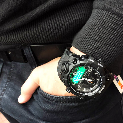 Часы наручные мужские SKMEI 1586BK BLACK, водонепроницаемые мужские часы, часы спортивные. Цвет: черный