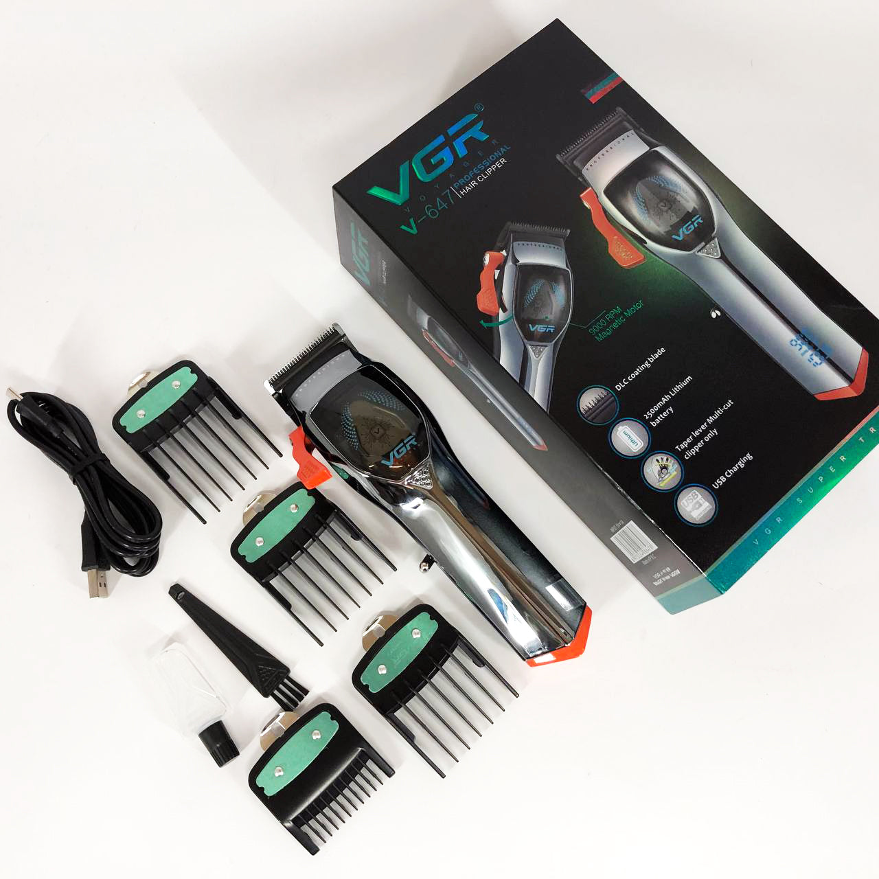 Машинка для стрижки волос VGR V-647 со сменными насадками, Машинка для стрижки для дома