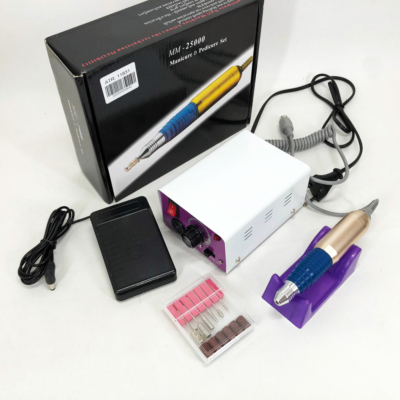 Фрезер для маникюра с педалью для ноги DM4, мощный маникюрный фрезер, фрезер с насадками для маникюра