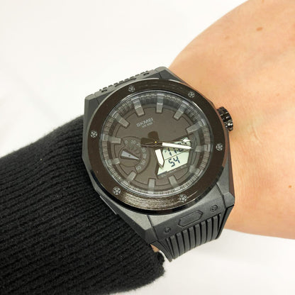 Часы наручные мужские SKMEI 2103BKWT, армейские часы противоударные, часы для мужчины