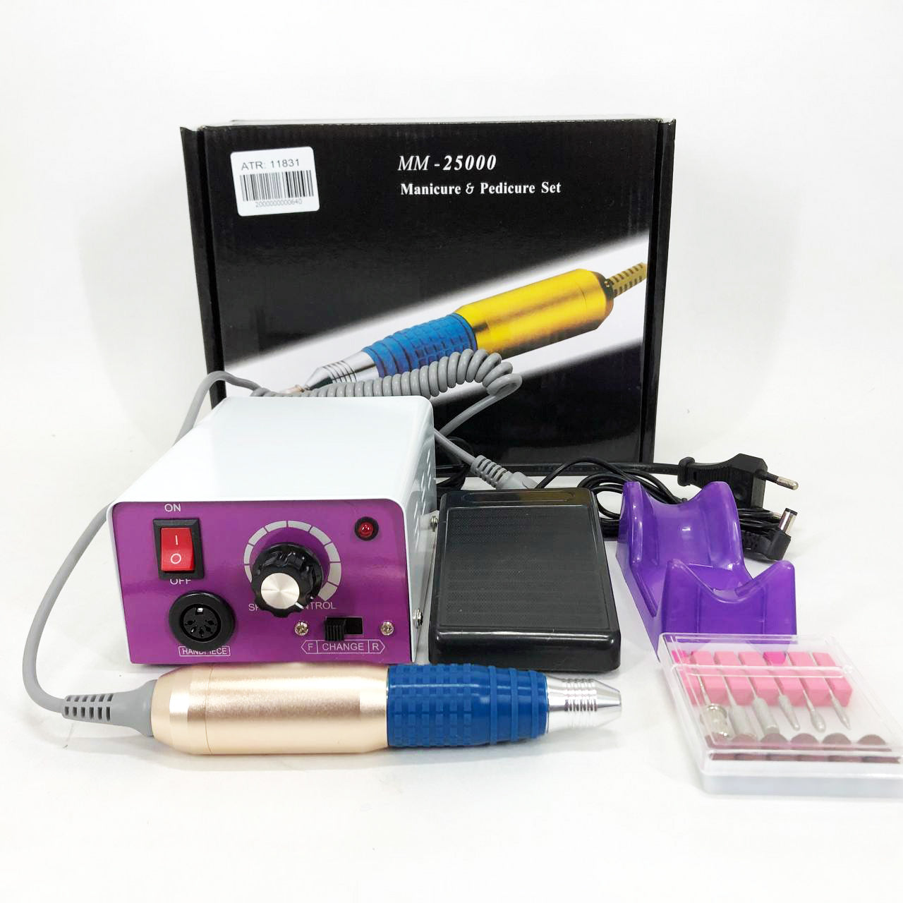 Фрезер для маникюра с педалью для ноги DM4, мощный маникюрный фрезер, фрезер с насадками для маникюра