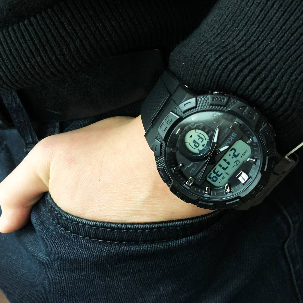 Часы наручные мужские SKMEI 1881BKWT, часы армейские оригинал, наручные часы для военных