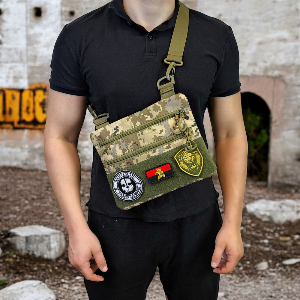Сумка-кобура піксель камуфляж, тактична чоловіча сумка з тканини кордури AOR-1