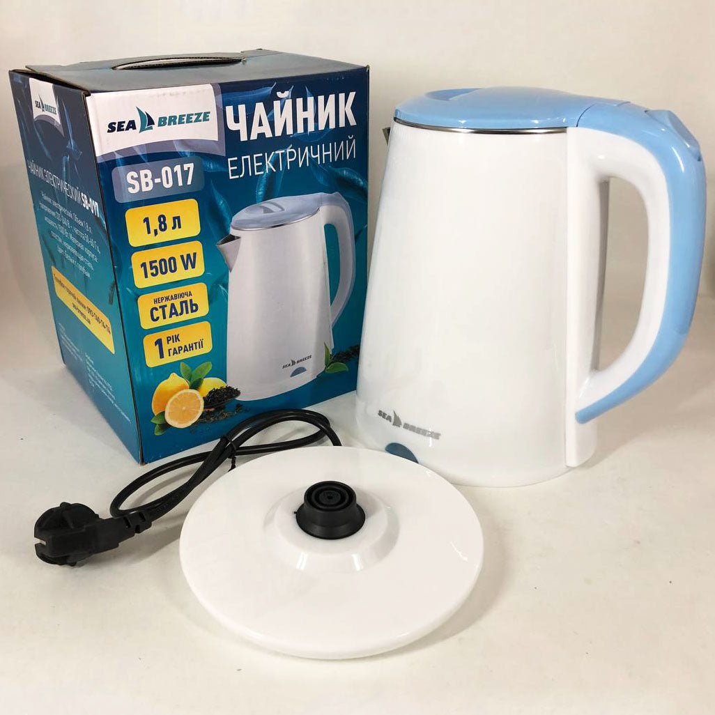 Электрочайник SeaBreeze SB-017 1.8 Л 1500 Вт стильный электрический чайник, чайник електро
