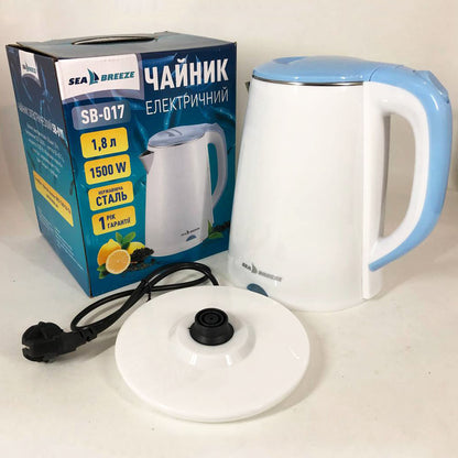 Электрочайник SeaBreeze SB-017 1.8 Л 1500 Вт стильный электрический чайник, чайник електро