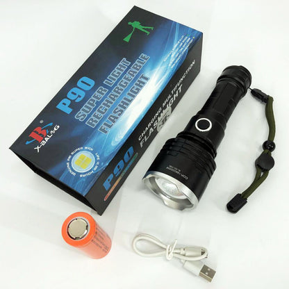 Фонарь полицейский X-Balog BL-531-P90 1х26650 8800mah USB/microUSB/ 3хААА R3 функция Power Bank