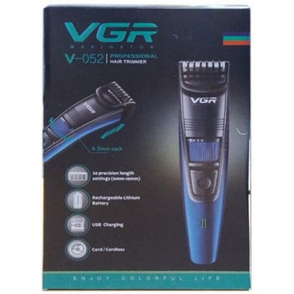 Машинка триммер для стрижки волос и бороды аккумуляторная VGR V-052 с насадками, Профессиональная