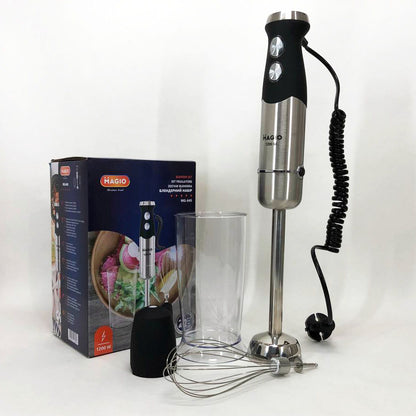 Блендер погружной 3в1 Magio MG-645 1200 Вт, миксер блендер ручной, блендер для молочных коктейлей