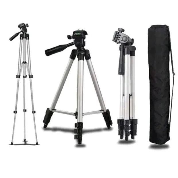 Штатив для телефона и фотоаппарата Tripod 3110 PRO портативный трипод 0,35-1.02м высота. Цвет: серебряный