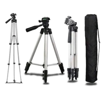 Штатив для телефона и фотоаппарата Tripod 3110 PRO портативный трипод 0,35-1.02м высота. Цвет: серебряный