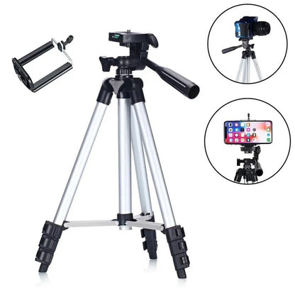 Штатив для телефона и фотоаппарата Tripod 3110 PRO портативный трипод 0,35-1.02м высота. Цвет: серебряный