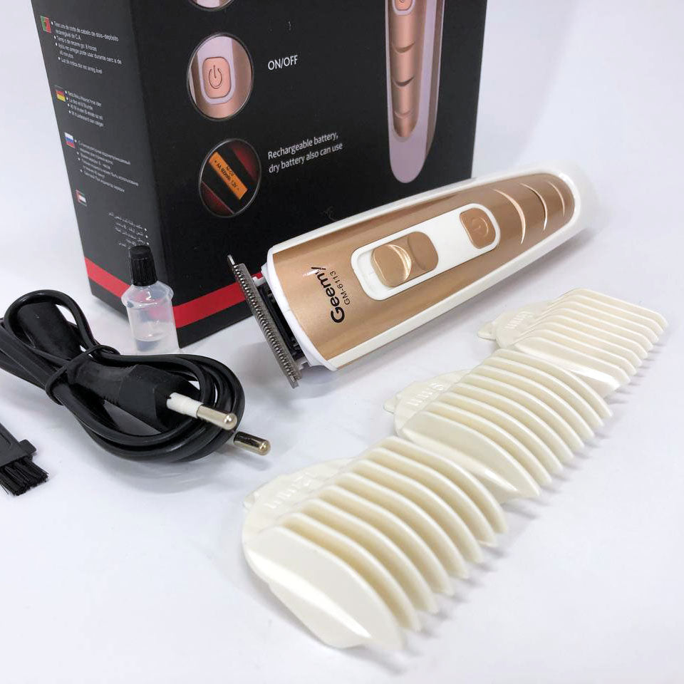 Машинка для стрижки волос Gemei GM-6113 аккумуляторная, машинка мужская для бритья. Цвет: золотой