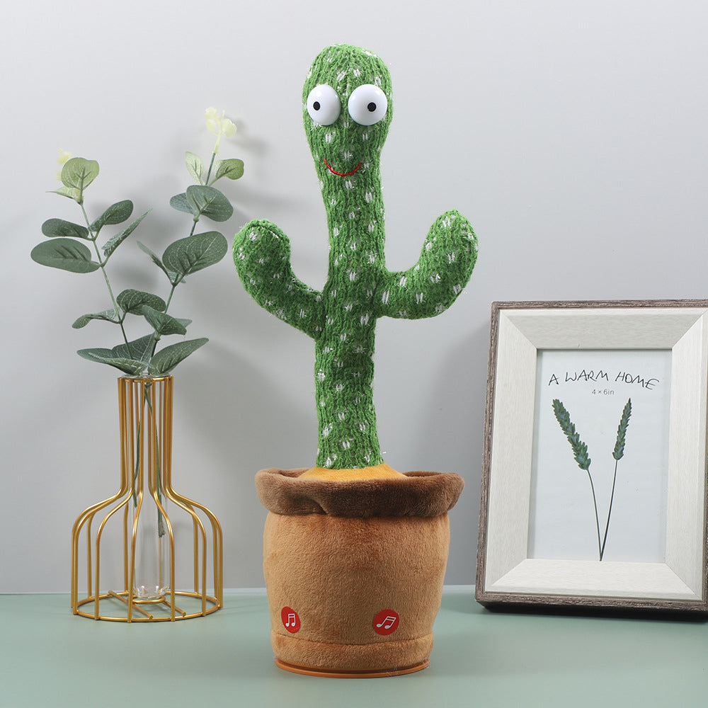 Интерактивная игрушка Dancing cactus говорящий танцующий кактус, мягкая игрушка кактус, Плюшевый кактус