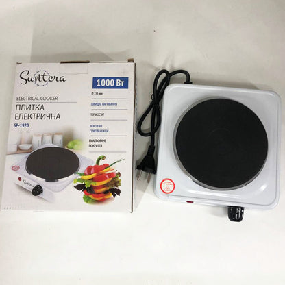 Плита электрическая Suntera SP-1920, электроплита настольная одноконфорочная. Цвет: белый