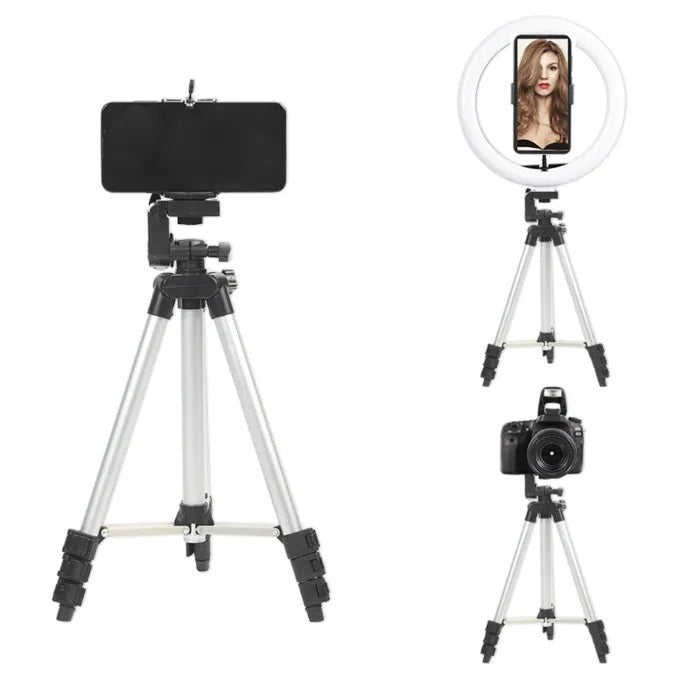 Штатив для телефона и фотоаппарата Tripod 3110 PRO портативный трипод 0,35-1.02м высота. Цвет: серебряный