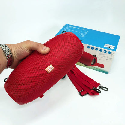 Портативная Bluetooth колонка TG534 SD IPX5 с ремешком, беспроводная колонка мощная. Цвет: красный