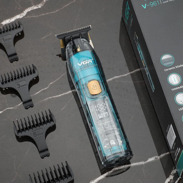Беспроводная мужская электрическая машинка для стрижки VGR V-961, Триммер аккумуляторный для волос и бороды