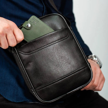 Мессенджер классический из эко кожи гладкой, Сумка через плечо кэжуал мужская, Деловая сумка мессенджер