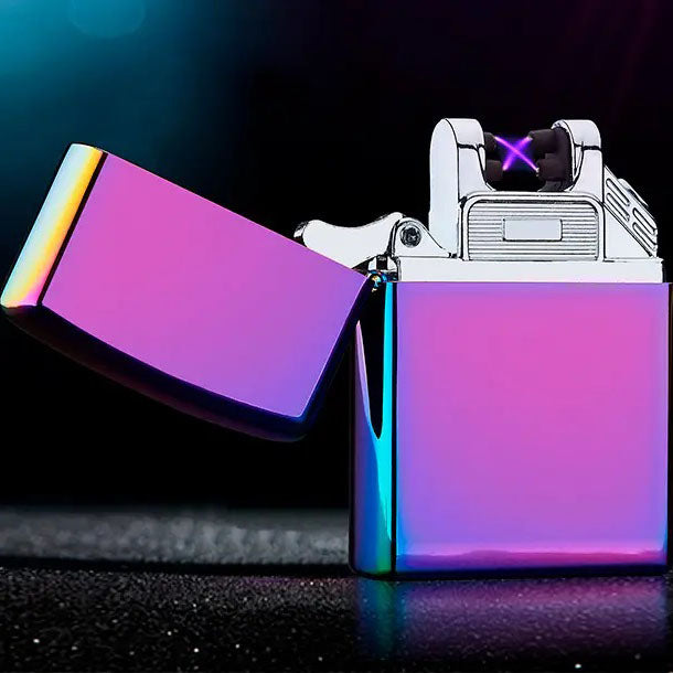 Дуговая электроимпульсная USB зажигалка Украина металлическая коробка HL-447. Цвет: хамелеон