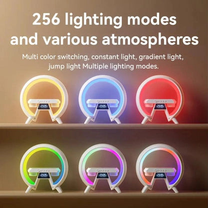 LED Лампа ночник с беспроводной зарядкой и Bluetooth динамиком G-Lite XM-X63, Часы хамелеон с будильник