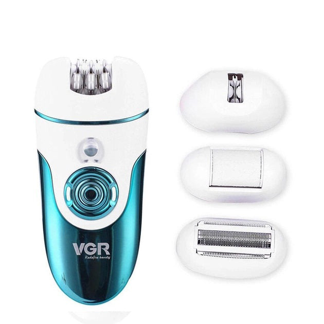 Эпилятор VGR V-700 Женский беспроводной с подсветкой для ног и зоны бикини, пемза, электробритва для ног